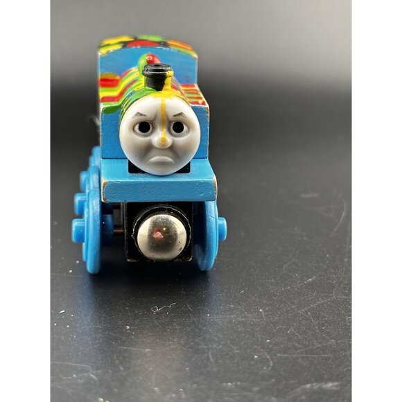 Thomas & Friends Wooden Railway Paint Splattered Thomas Vtg 2003 Train Engine - Picture 3 of 13